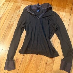 Y2K GAP Fitted Collared Long Sleeve Top